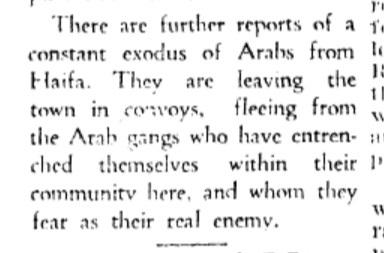 La industria de la Nakba, cuando los árabes de Haifa huían de los mismos árabes.