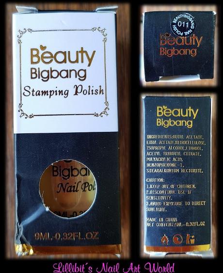 Hojas doradas con el esmalte especial para estampar 011 de Beauty BigBang