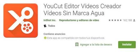 Cambiar la calidad y el formato de tus vídeos en Android YouCut Editor Vídeos Creador Vídeos Sin Marca Agua