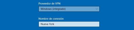 Añadir nombre de VPN Proxy en Windows 10