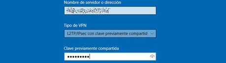 Tipo de VPN proxy en windows 10