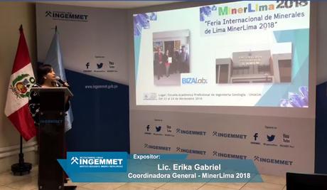 VIDEO: Nuestra Coordinadora General #MinerLima2018 Lic. PMP Erika GT presentó en INGEMMET la 4ta Feria de Minerales https://www.facebook.com/INGEMMET/videos/254837281866578/