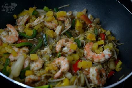 Langostinos con agridulce de Kaki Persimón® DOP Ribera del Xúquer