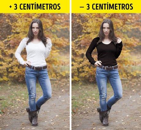 Piernas más largas y delgadas al vestir