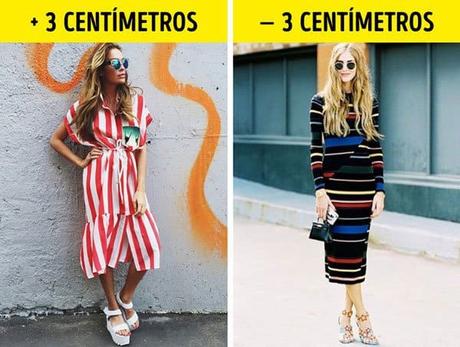 Piernas más largas y delgadas al vestir