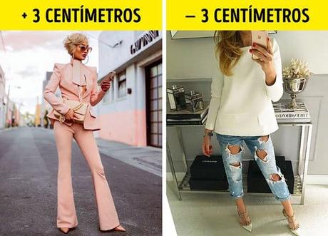 Piernas más largas y delgadas al vestir