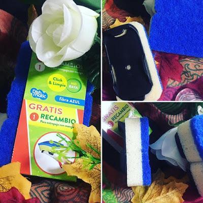 Productos de Limpieza que Limpian SOLO CON AGUA.- Bayeco: Innovación. Limpieza Ecológica. estropajo reemplazable, fibra azul,