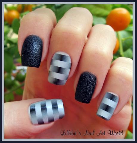 Manicura con rayas tridimensionales