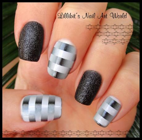 Manicura con rayas tridimensionales