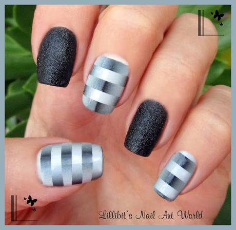 Manicura con rayas tridimensionales