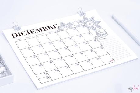 Freebie: Calendario Diciembre