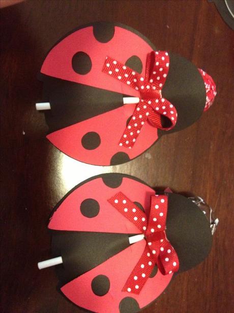 Lady bug birthday party favors