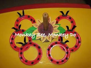 How cute is this!  Ladybug Ring Toss game
