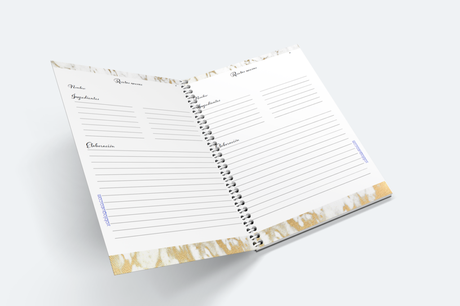 Planner y calendario 2019 mármol de 75 páginas gratis
