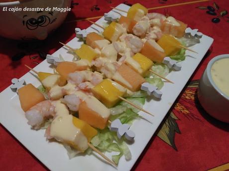 BROCHETA DE GAMBAS Y FRUTA CON MAYONESA DE MANGO #ASALTABLOGS BROCHETA DE GAMBAS Y FRUTA CON MAYONESA DE MANGO #ASALTABLOGS