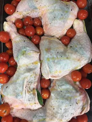 Pollo Al Horno Con Albahaca Y Tomatitos