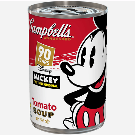Campbell rediseña sus icónicas latas de sopa para celebrar el 90 aniversario de Mickey Mouse