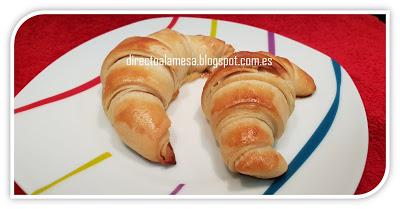 Mini croissants de chocolate