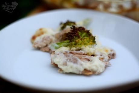 Brócolis con bachamel y atún al horno tererecetas 03