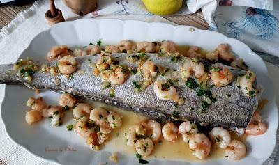 Cola de merluza con gambas Cola de merluza con gambas