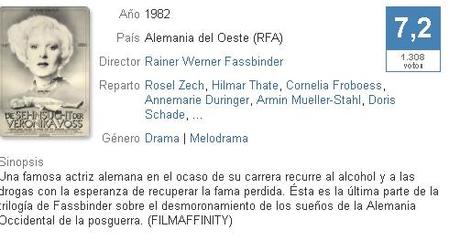 La ansiedad de Veronika Voss (Rainer Werner Fassbinder 1982) V.O.S.E.