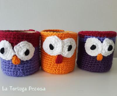 PORTALÁPICES BUHOS CROCHET