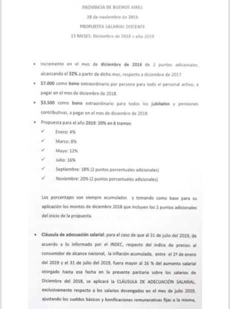 Atención Docentes: El gobierno ofrece 32% a diciembre, 20...