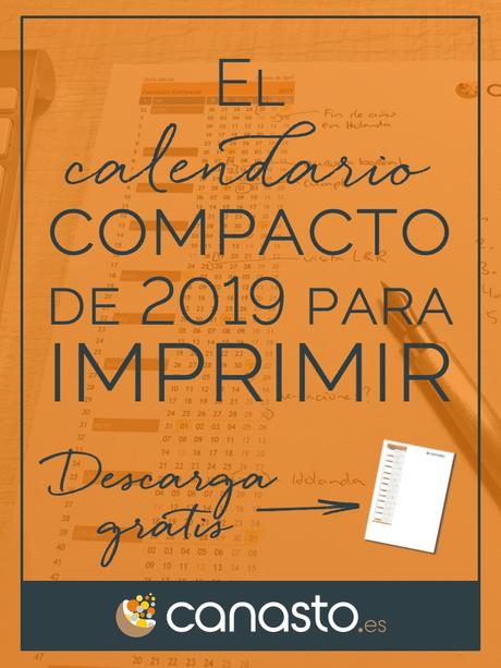  Descarga gratis el calendario compacto del 2019 para imprimir 