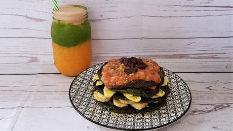 Tortitas veganas de avena con espirulina