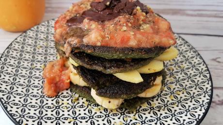 Tortitas veganas de avena con espirulina