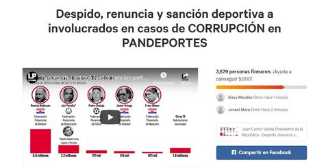 Firma la petición — Despido, renuncia y sanción deportiva a involucrados en casos de CORRUPCIÓN en PANDEPORTES