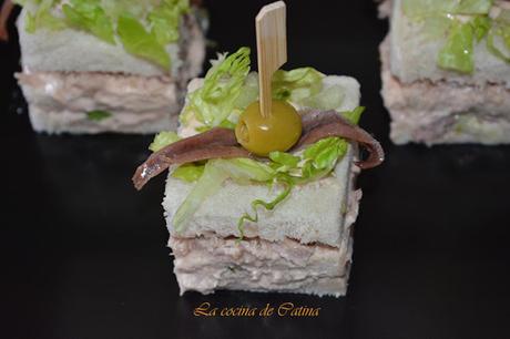 Canapés con atún y anchoas