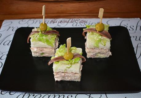 Canapés con atún y anchoas