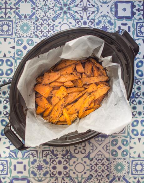 Gajos de boniato asado en Crock-Pot Gajos de boniato asado en Crock-Pot