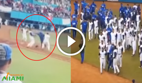 Juego de pelota en Cuba termina con una fuerte pelea entre los jugadores