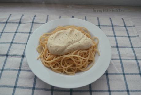 Reto Alfabeto Salado- Espaghettis con salsa de mostaza y coliflor Reto Alfabeto Salado- Espaghettis con salsa de mostaza y coliflor