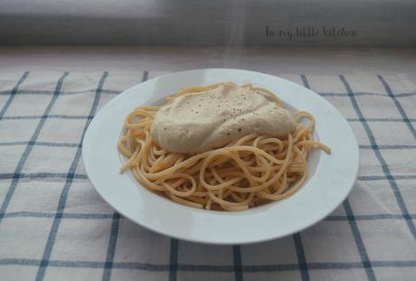 Reto Alfabeto Salado- Espaghettis con salsa de mostaza y coliflor Reto Alfabeto Salado- Espaghettis con salsa de mostaza y coliflor