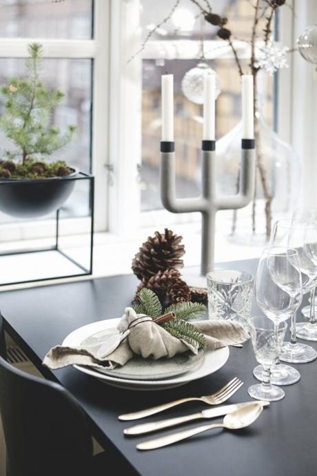 Decoración navideña nórdica discreta
