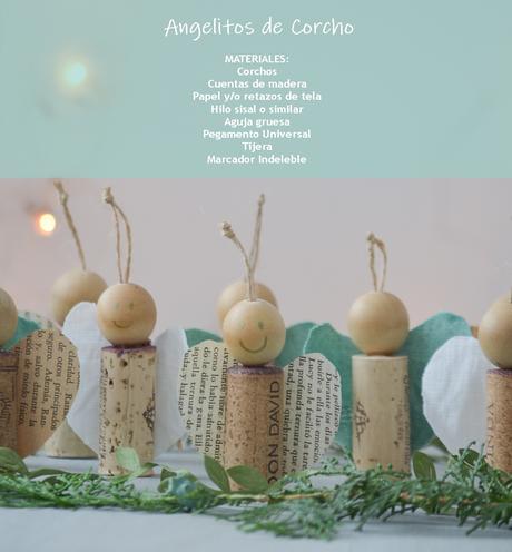 Ideas navideñas con corchos: Arbolito y Angelitos DIY