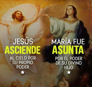 Diferencia entre la Ascensión de Jesús y la Asunción de María.