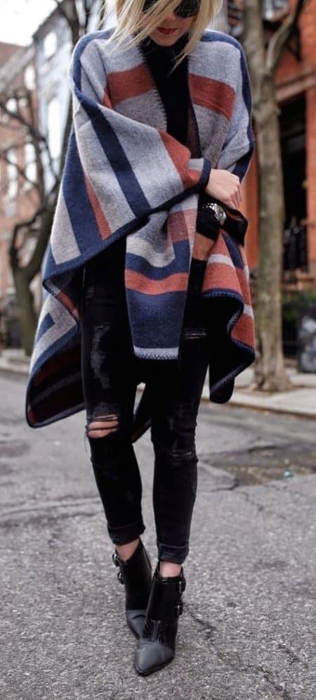 Como usar ponchos sin perder la figura