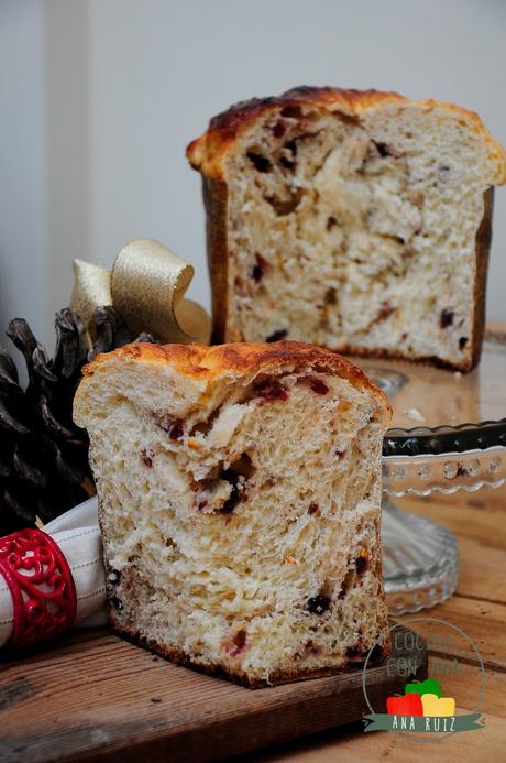 PANETTONE CON NUECES, ARÁNDANOS Y CHOCOLATE BLANCO