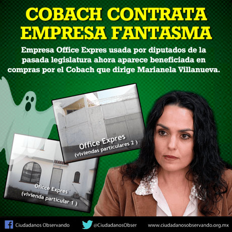 Cobach le paga a empresa fantasma que trabajó con diputados tranza