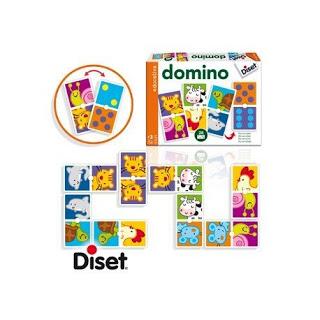 Juego educativo a partir de 3 años Domino animales y puntos Diset