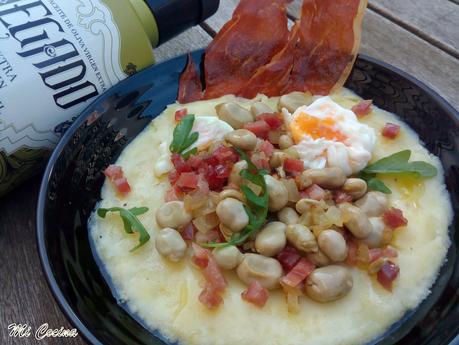 PURÉ DE PATATAS CON AOVE LEGADO, HABITAS BABY, JAMÓN Y HUEVO DE CODORNIZ PURÉ DE PATATAS CON AOVE LEGADO, HABITAS BABY, JAMÓN Y HUEVO DE CODORNIZ