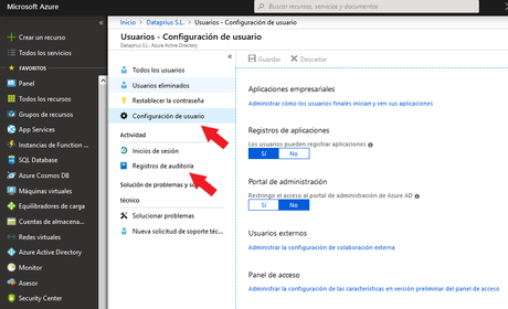 Configuración de usuarios desde Azure Active Directory