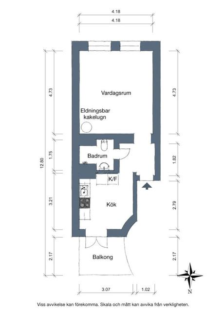 Encantador estudio de una habitación