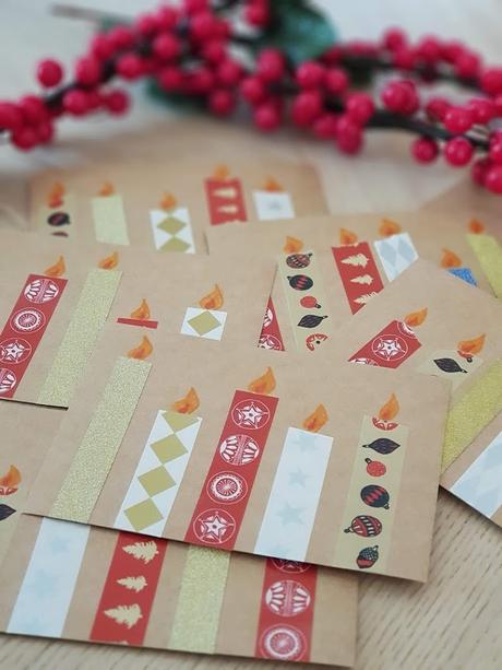 Postales navideñas con Washi tape