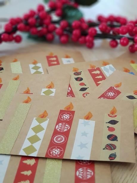 Postales navideñas con Washi tape