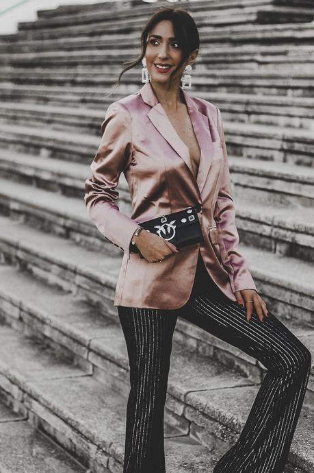 XMAS PARTY: LOOKS PARA NAVIDAD: BLAZER ROSA SATINADA look - outfit para navidad